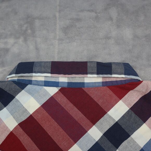 Levis Shirt Mens XL Extra Blue Red Plaid Pearl Snap Button Pockets Dress Work - Picture 12 of 16